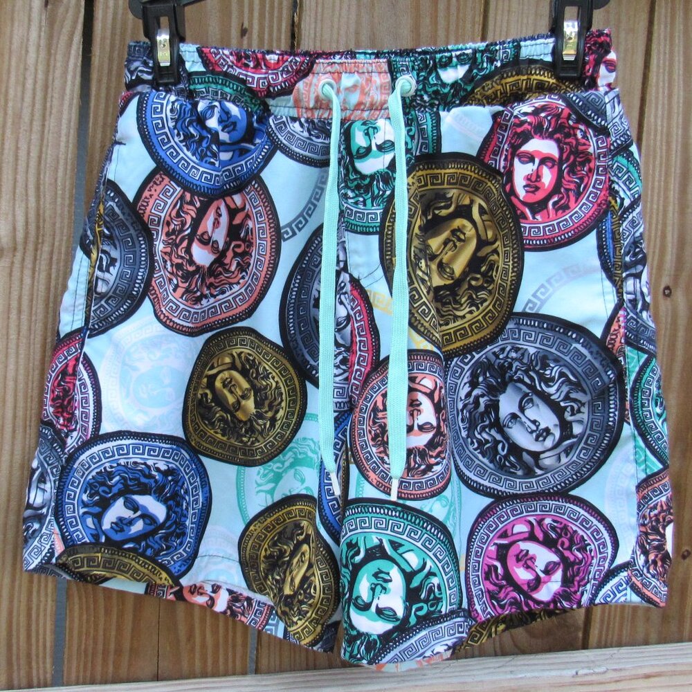 Surf Society Small Medusa Head Coin Drawstring, Multicolored Swimming Trunk